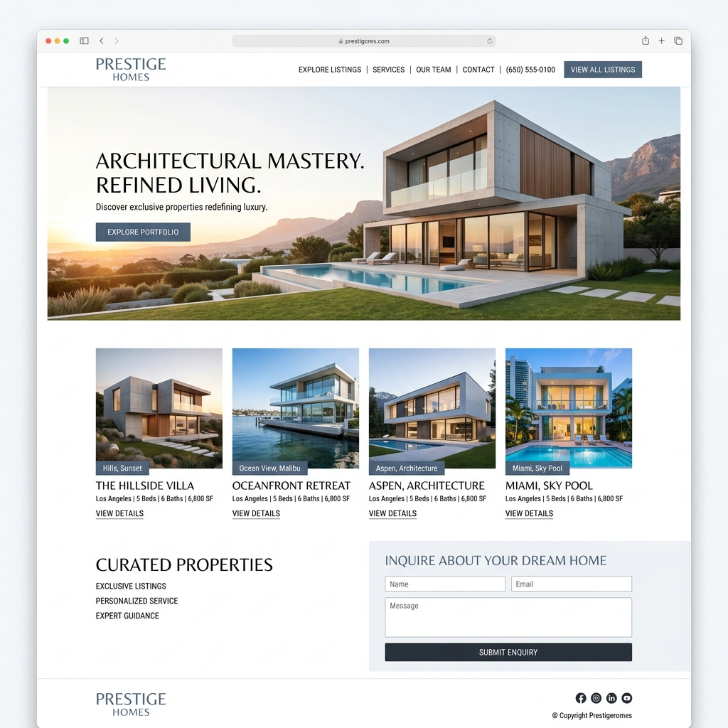 Mockup do Apex Realty